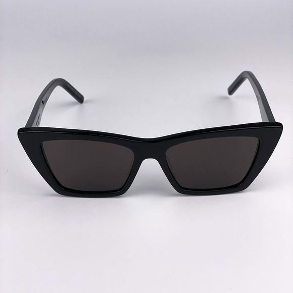 Saint Laurent SL276 MICA 001 Sunglasses Black Grey Cat Eye Women - Picture 1 of 9